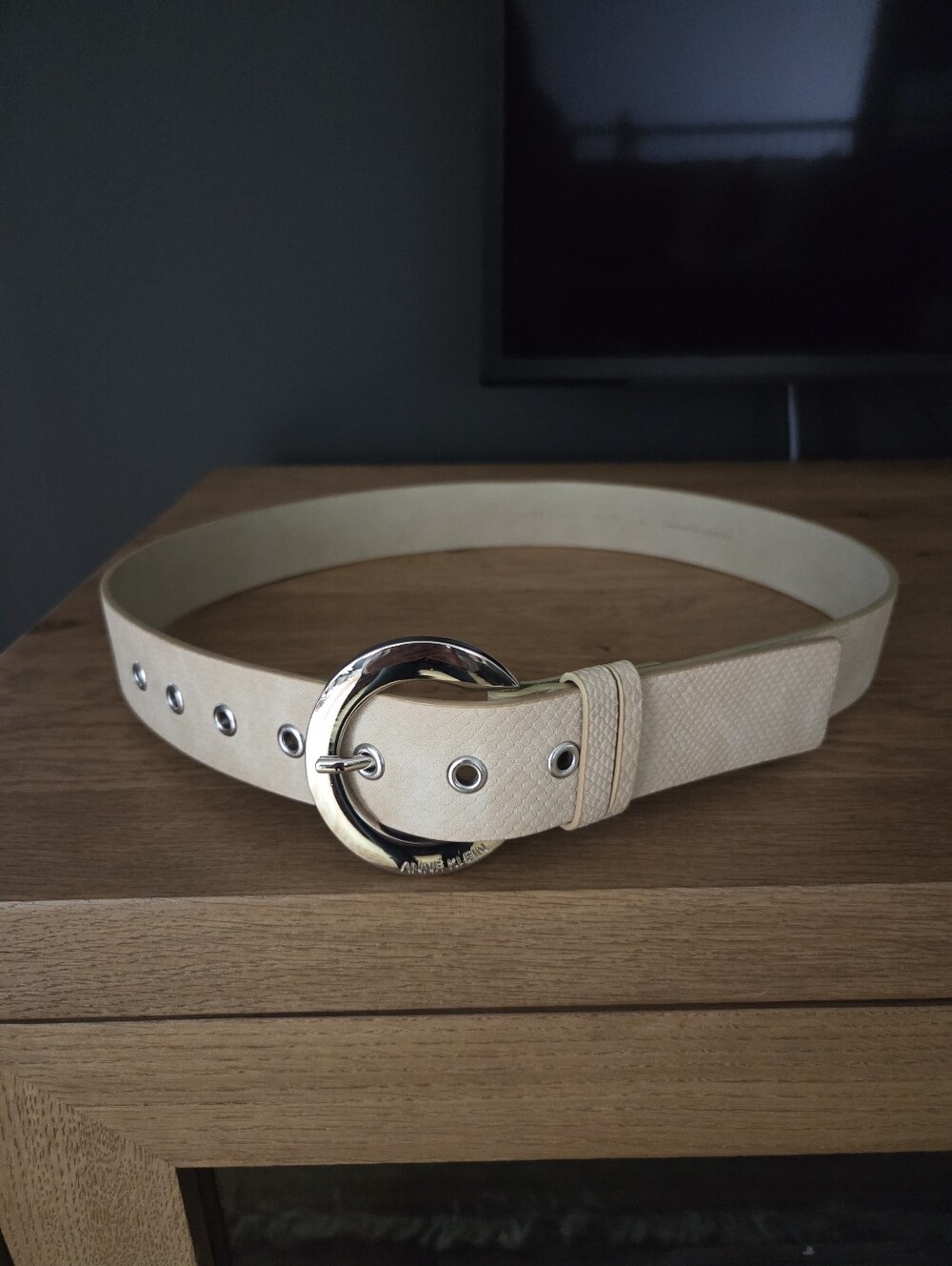 Anne Klein Pebbled Beige Belt